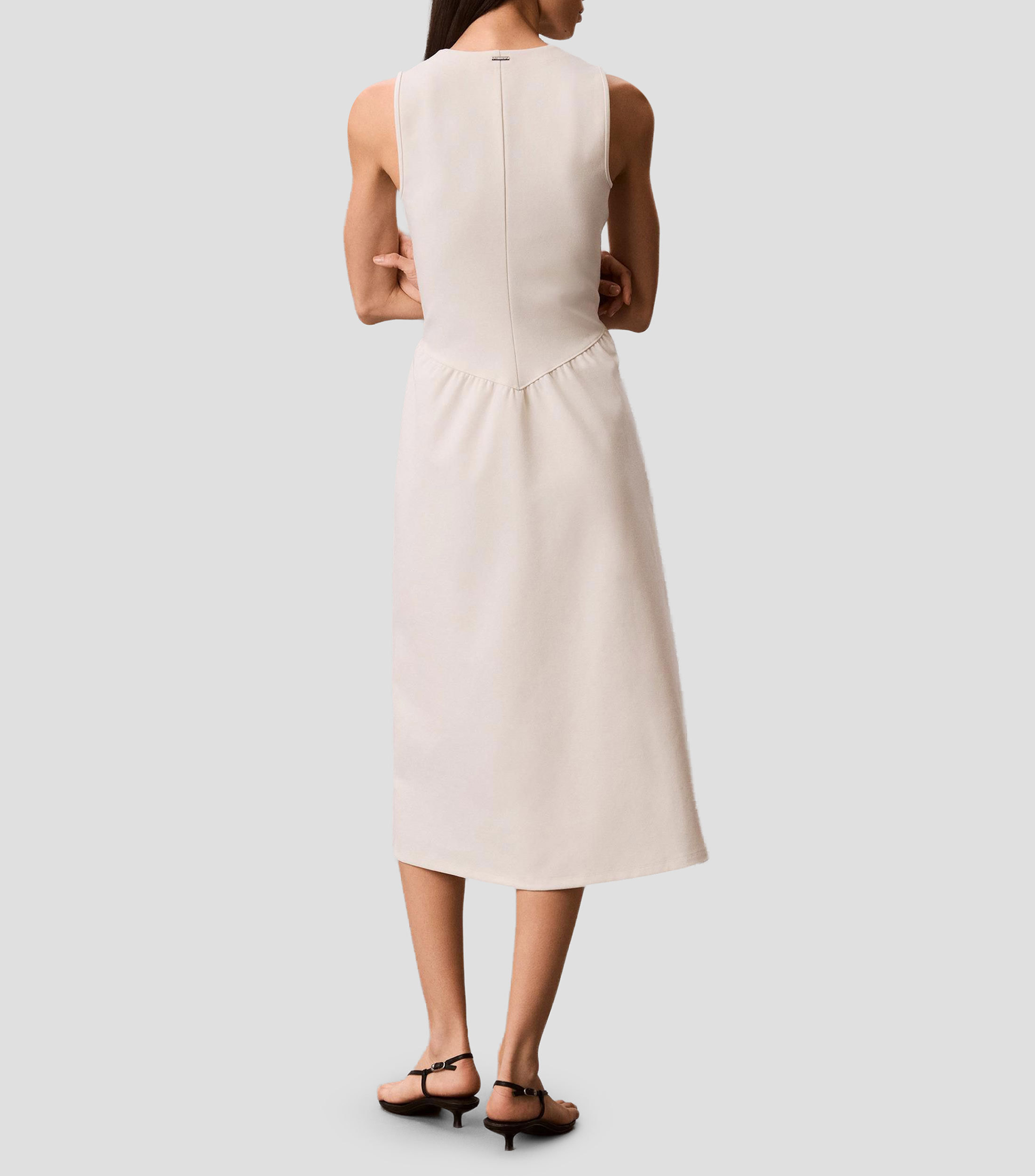 Vestido midi liso Mujer